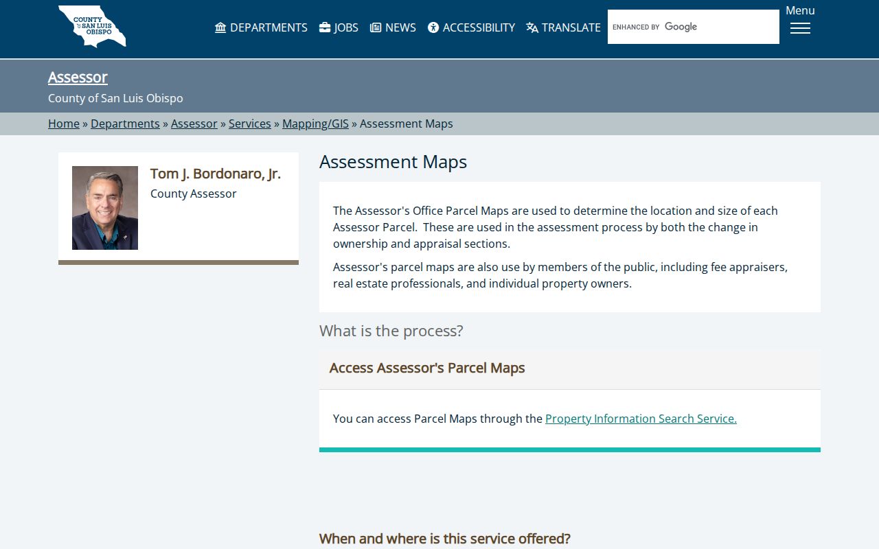 Atascadero street directory assessment map and parcel research