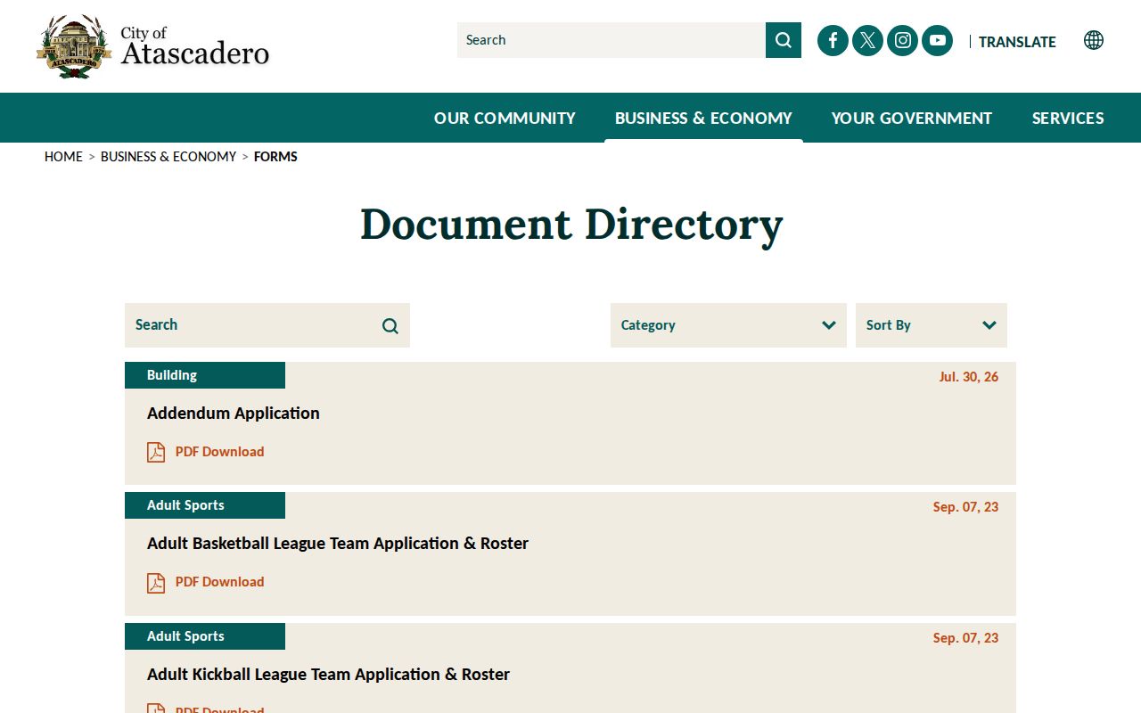 Atascadero ZIP code directory city document directory