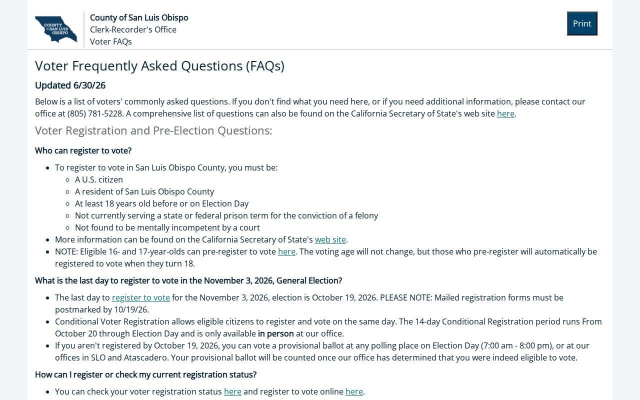 Atascadero ZIP code directory county voter information and election counter